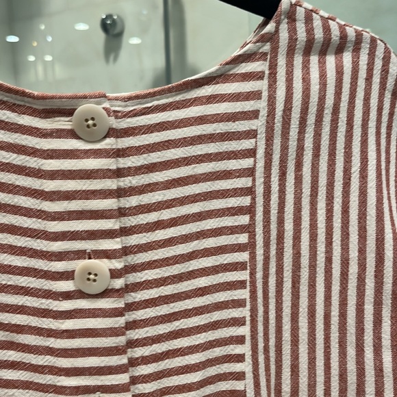 Madewell Button-Back Easy Linen Dress in Stripe - Picture 3 of 8